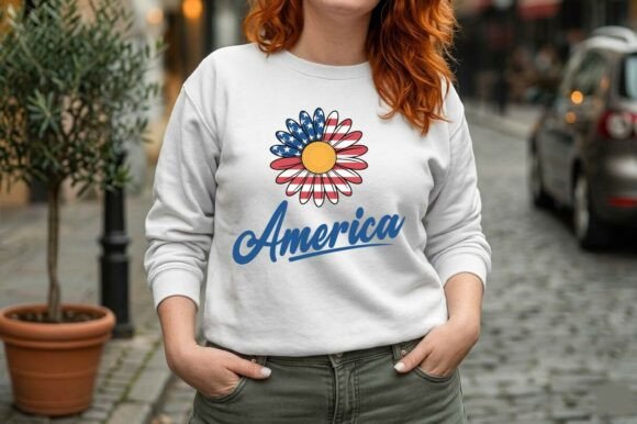 America Sunflower SVG - Patriotic PNG
