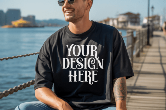 Bella Canvas 3001 Beach T-Shirt Mockup