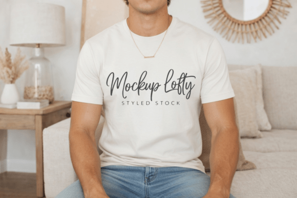 Bella Canvas 3001 Natural T-shirt Mockup
