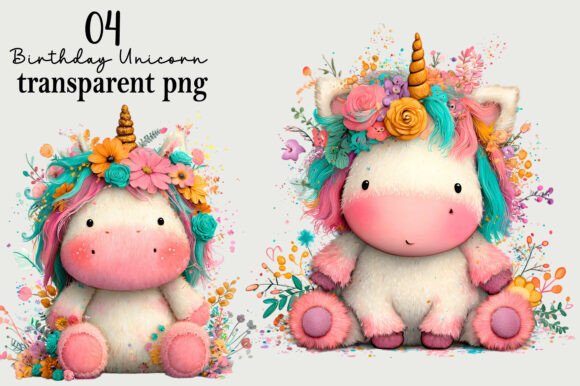 Birthday Unicorn Clipart PNG