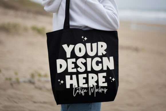 Black Canvas Tote Bag Mockup JPG PNG: A Versatile Visual Tool for Design Clarity and Commercial Readiness