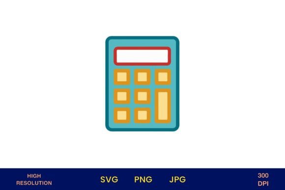 Blue Calculator Icon Vector Design