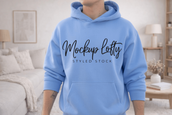 Carolina Blue Gildan 18500 Mockup
