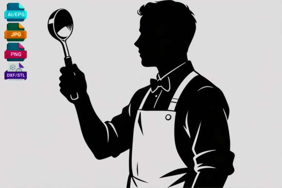 Chef Silhouette SVG Cut File Kitchen: A Versatile Vector Foundation for Crafters and Creative Entrepreneurs