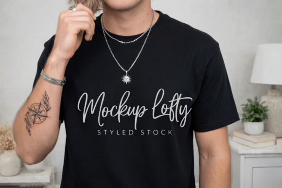 Comfort Colors 1717 Black T-shirt Mockup