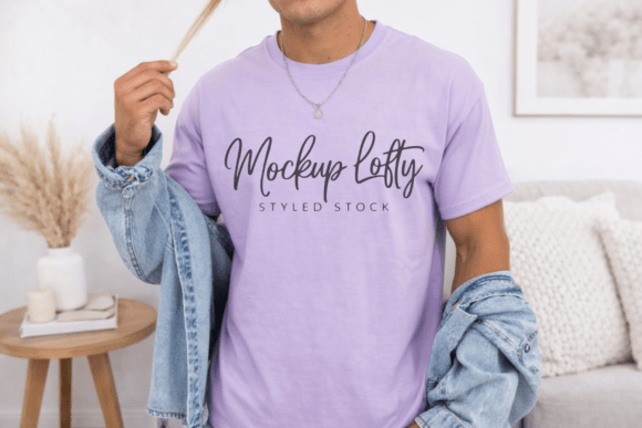 Comfort Colors 1717 Orchid Shirt Mockup
