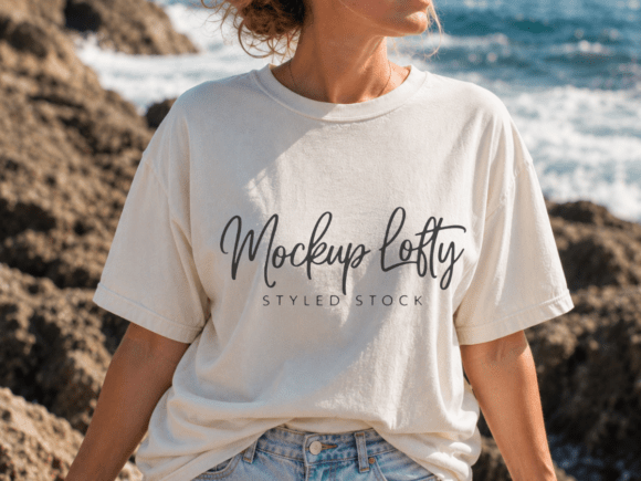 Comfort Colors C1717 Ivory Shirt Mockup