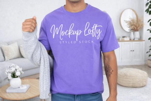 Comfort Colors C1717 Violet Shirt Mockup