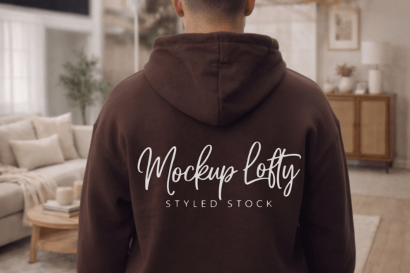 Dark Chocolate Gildan 18500 Mockup 8: Your Go-To for Polished, Realistic Hoodie Presentations