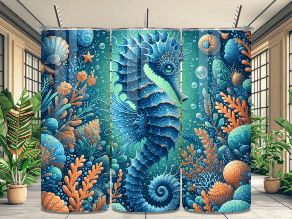 Deep Sea Coral Reef Seahorse Tumbler
