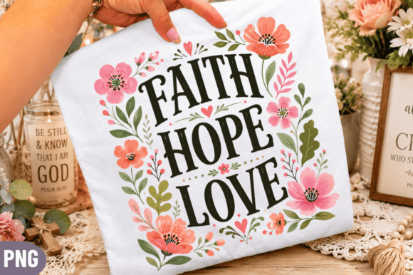 Faith Hope Love Floral PNG: A Versatile, Print-Ready Design for Modern Makers