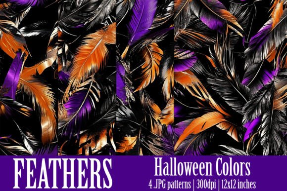 Halloween Colors Feather Patterns, S18: Strategic Design Assets for Purpose-Driven Creators