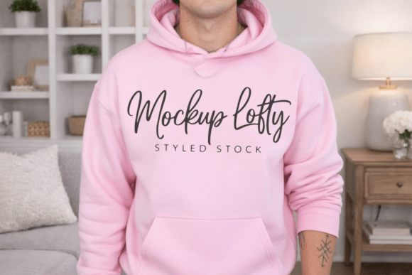 Light Pink Gildan 18500 Hoodie Mockup