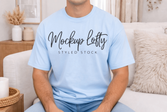 Mens Gildan 5000 T-shirt Mockup 4