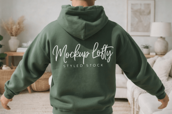 Military Green Gildan 18500 Mockup 7: Elevate Your Design Presentations with Professional Realism