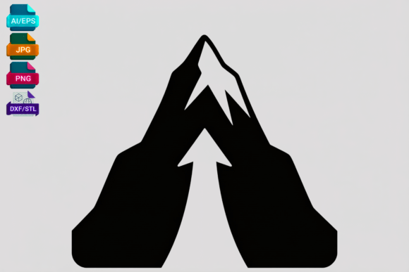 Mountain Peak Arrow SVG Clipart
