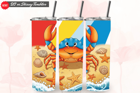 Ocean Waves 20oz Skinny Tumbler Wrap PNG