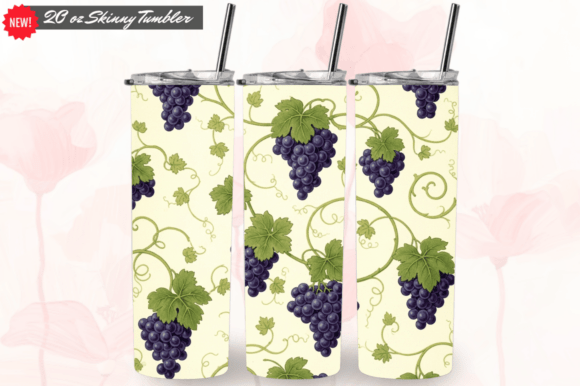 Purple Grape Vine Floral Tumbler Wrap