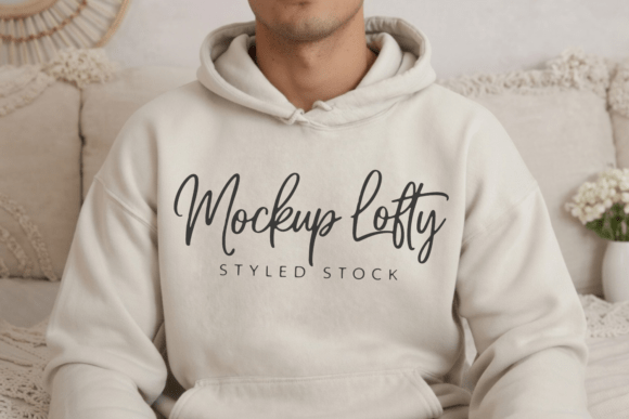 Sand Gildan 18500 Hoodie Mockup