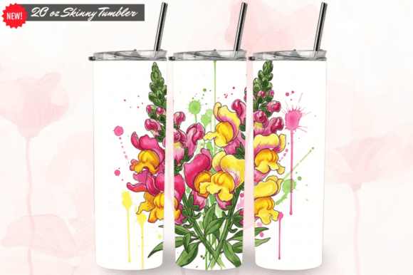 Snadragon Flowers 20 Oz Skinny Tumbler