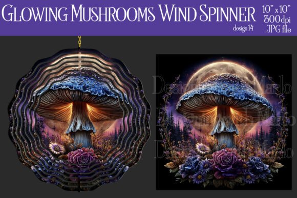 Sublimation Mushroom Wind Spinner, W14