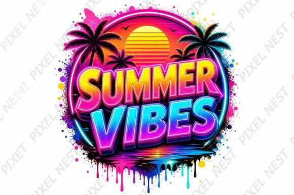 Summer Vibes PNG: Your Go-To Watercolor Clipart for Effortless, On-Brand Creativity