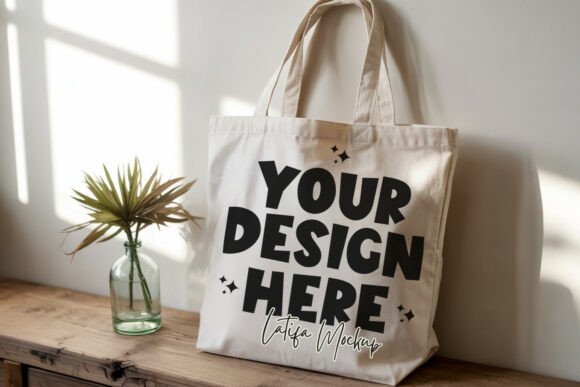 Tote Bag Mockup, Canvas Tote Bag JPG