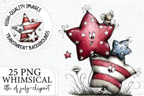 Whimsical 4th of July Clipart: Creative Freedom with Purpose-Built Design Assets